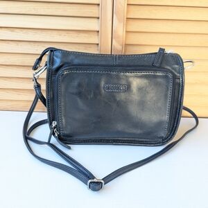 Fossil Black Leather Crossbody Bag